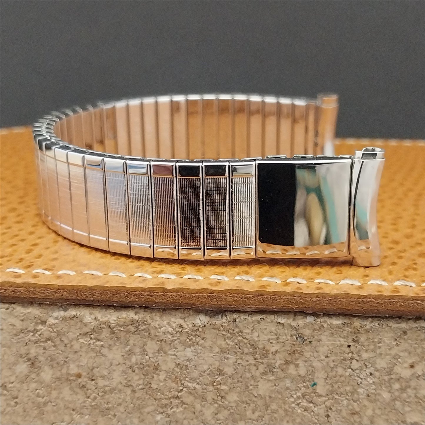 16mm 18mm 19mm White Gold RGP Speidel Florentine Engravable Unused Watch Band