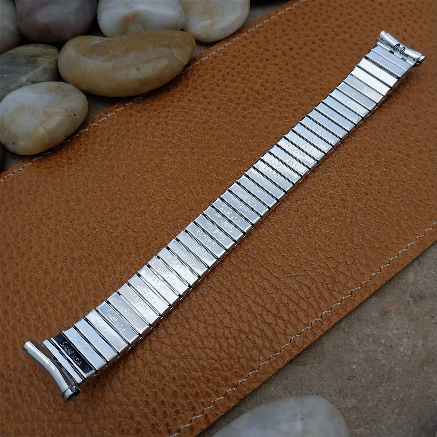 16mm 18mm 19mm White Gold RGP Speidel Florentine Engravable Unused Watch Band