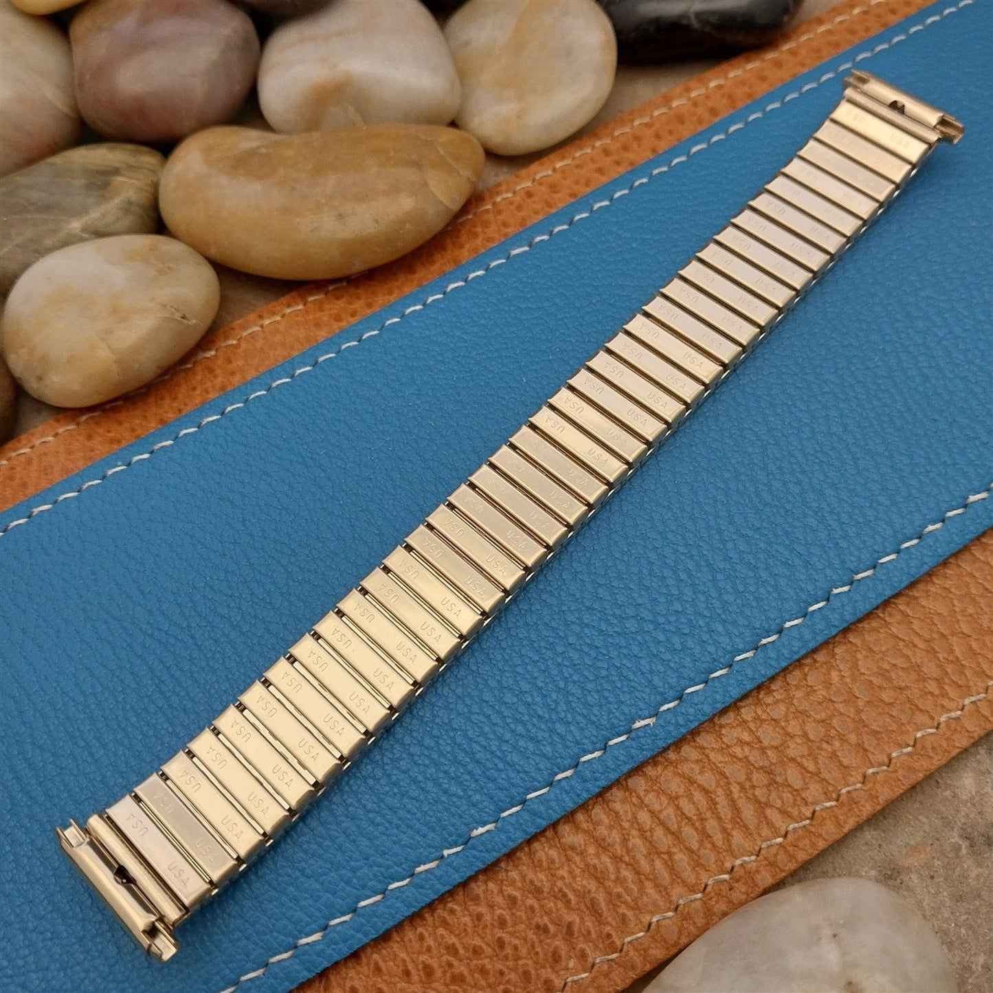 Gold-Tone 1970s 16mm 18mm 19mm Vintage Speidel Twistoflex Expansion Watch Band