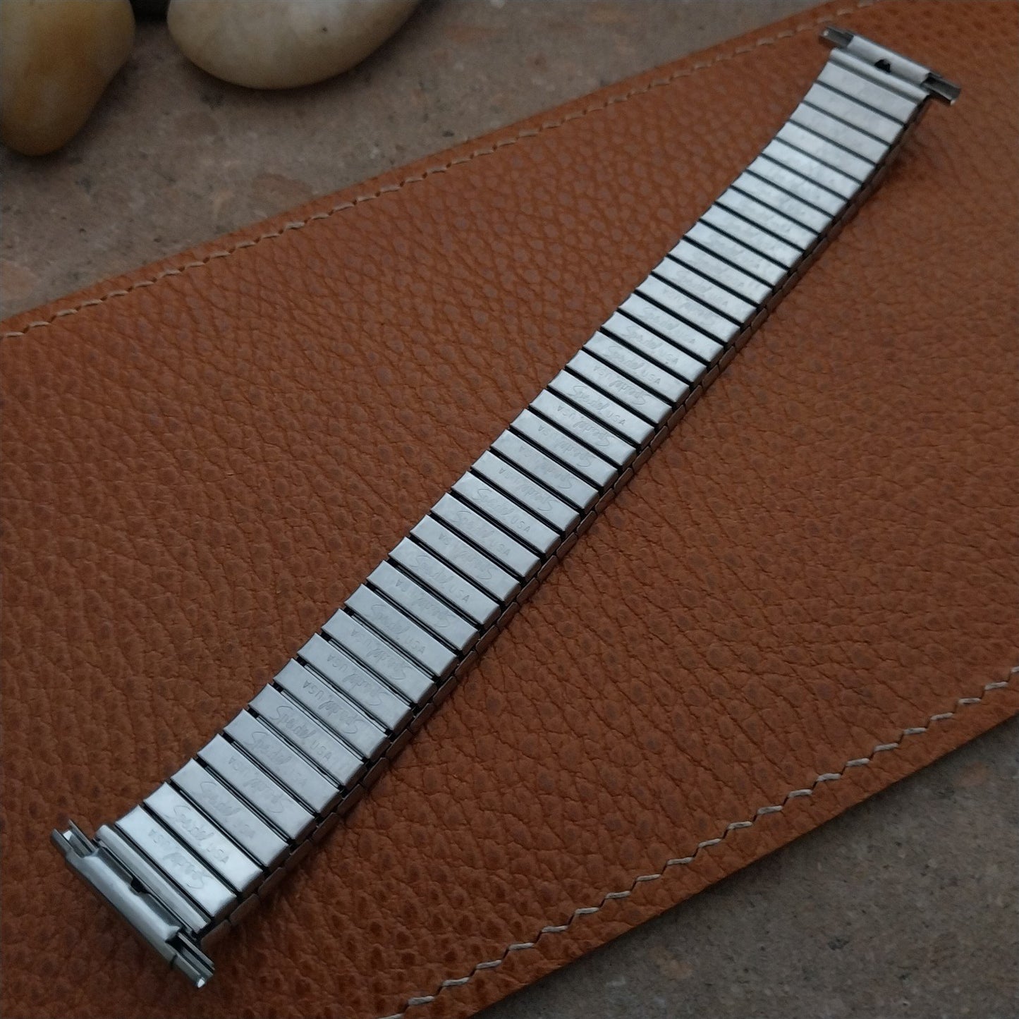 Long 19mm 18mm Speidel Radial Stainless Steel Wide 1970s nos Vintage Watch Band