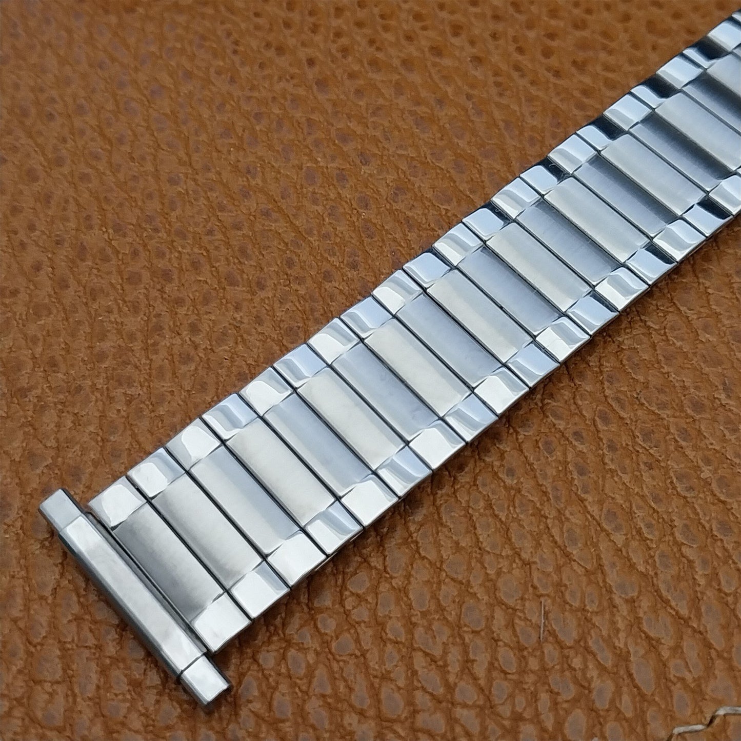 Long 19mm 18mm Speidel Radial Stainless Steel Wide 1970s nos Vintage Watch Band
