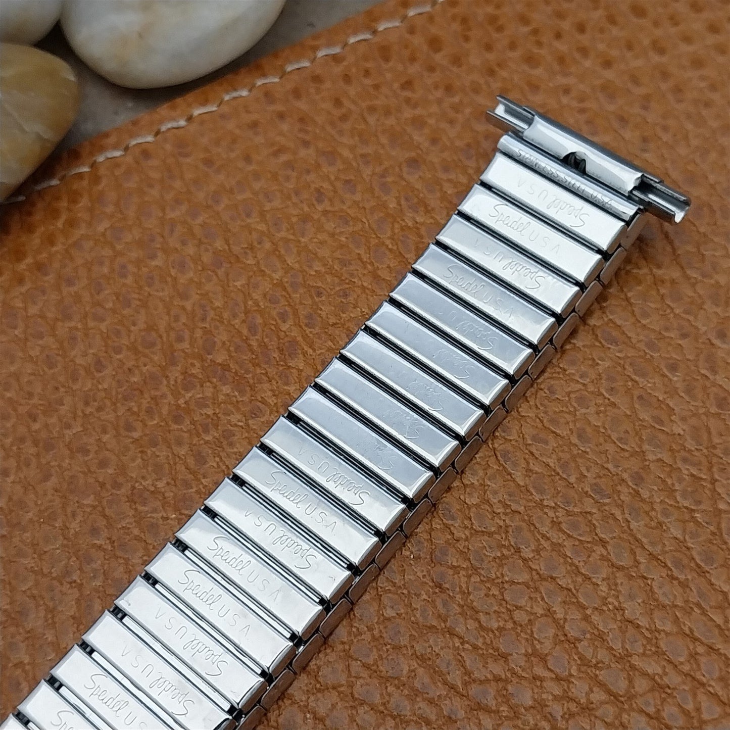Long 19mm 18mm Speidel Radial Stainless Steel Wide 1970s nos Vintage Watch Band