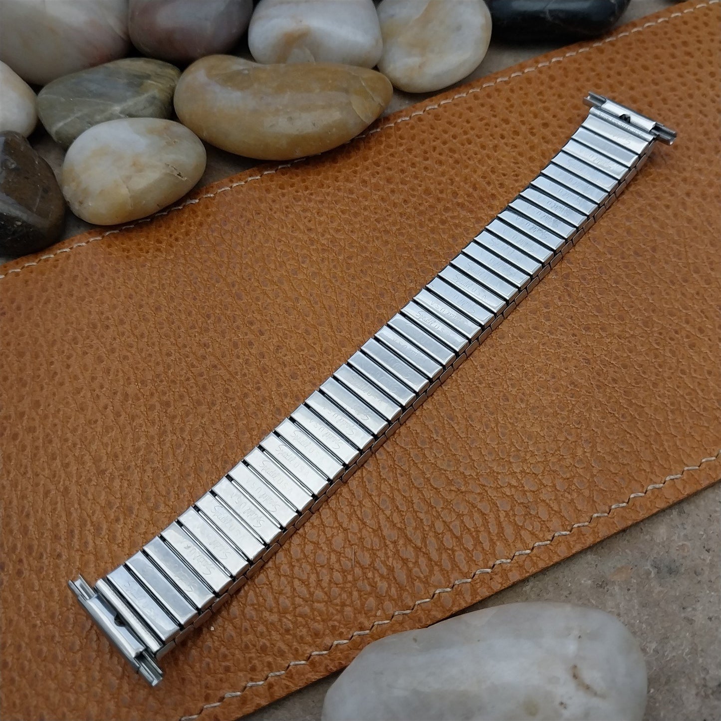 Long 19mm 18mm Speidel Radial Stainless Steel Wide 1970s nos Vintage Watch Band