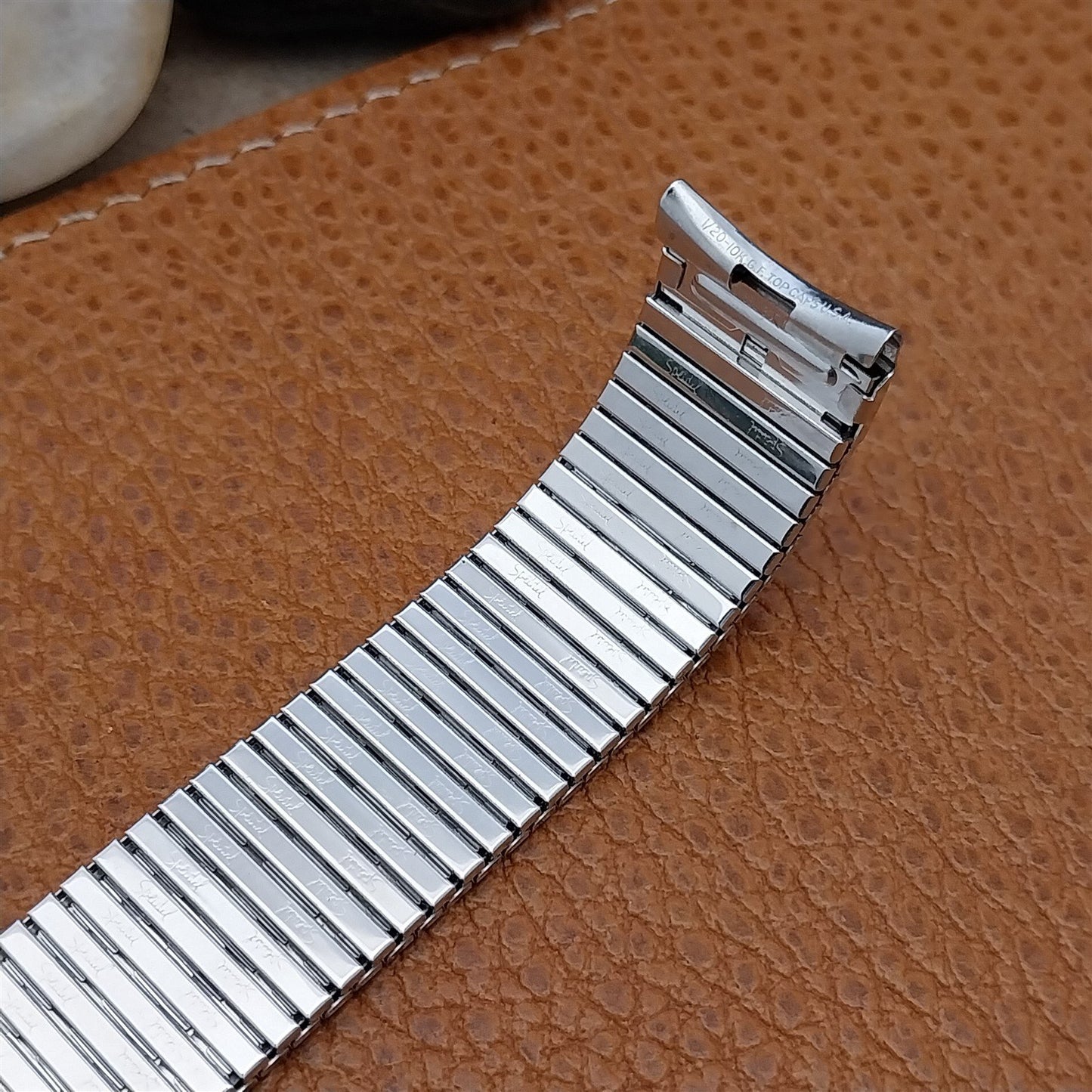 Vintage 10K White Gold-Filled Speidel Thinline 17.2mm Classic Watch Band