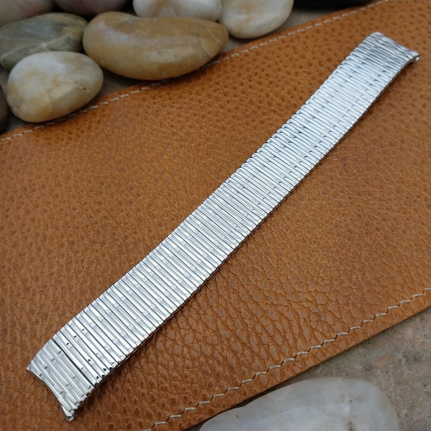 Vintage 10K White Gold-Filled Speidel Thinline 17.2mm Classic Watch Band