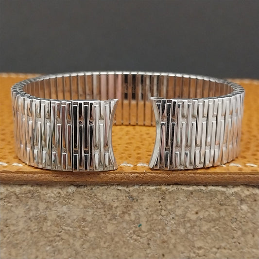 Vintage 10K White Gold-Filled Speidel Thinline 17.2mm Classic Watch Band