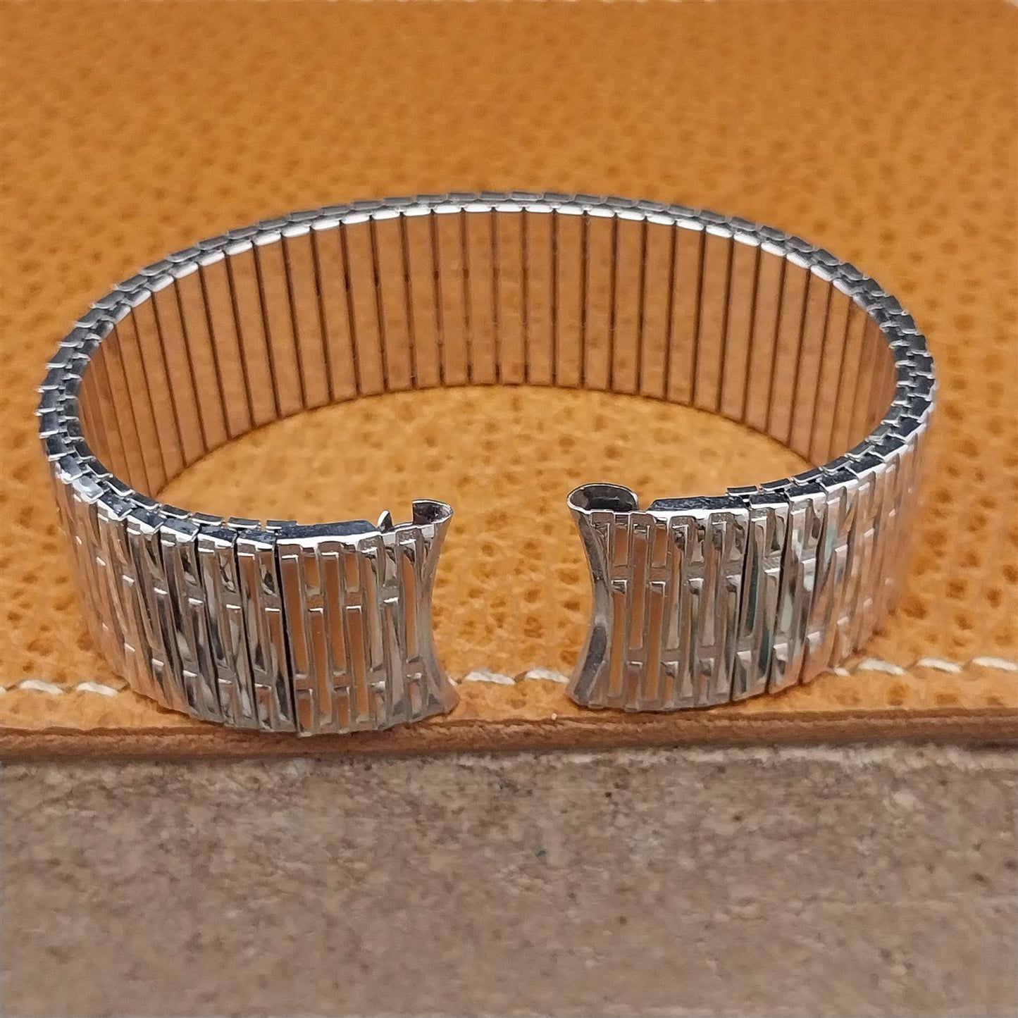 Vintage 10K White Gold-Filled Speidel Thinline 17.2mm Classic Watch Band