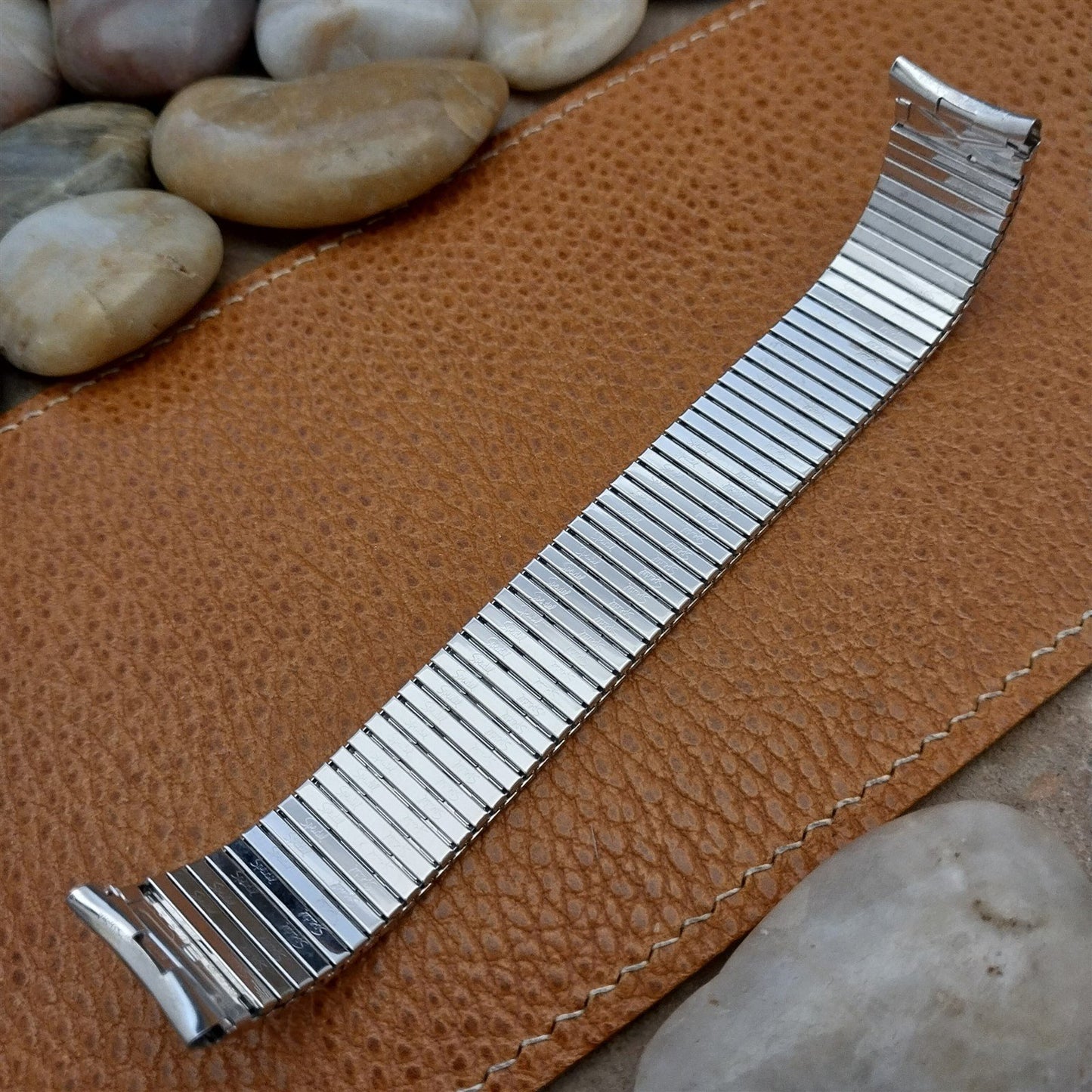 Vintage 10K White Gold-Filled Speidel Thinline 17.2mm Classic Watch Band
