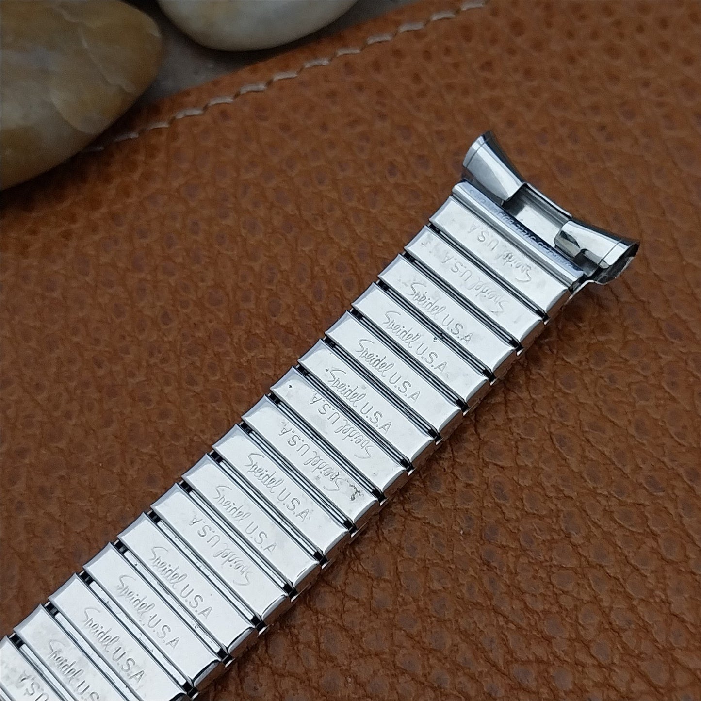 19mm 18mm 1970s 10k White Gold-Filled Speidel High Ridge nos Vintage Watch Band