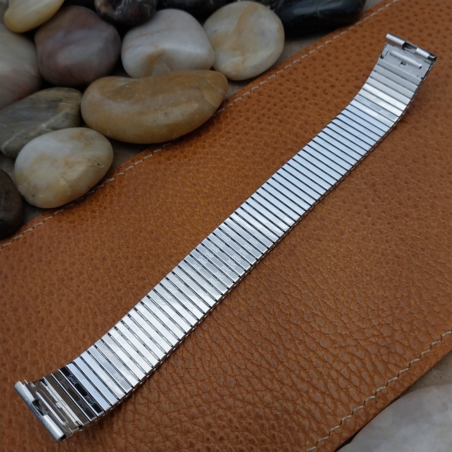 Vintage White Gold-Filled Speidel Thinline 17.2mm Unused Long Classic Watch Band