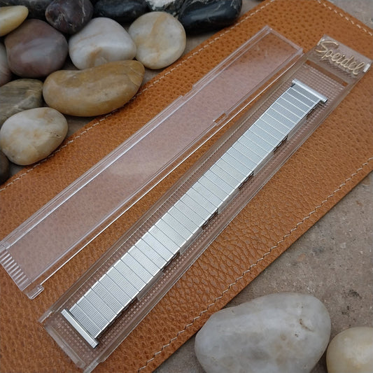 Vintage 19mm 18mm 17mm White Gold Filled Speidel Slalom Classic 1970s Watch Band