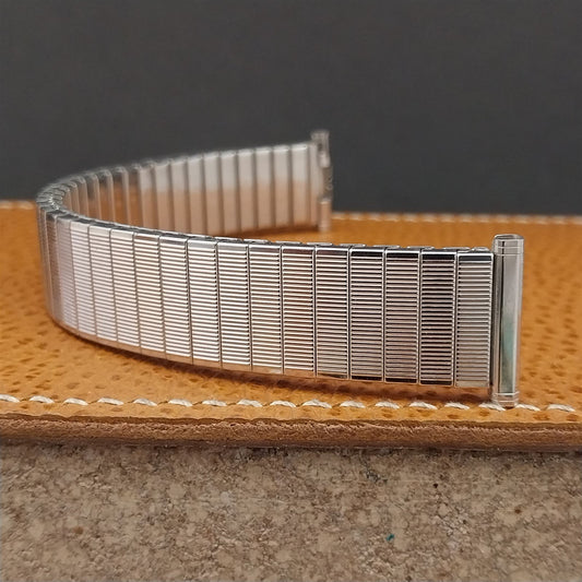 Vintage 19mm 18mm 17mm White Gold Filled Speidel Slalom Classic 1970s Watch Band