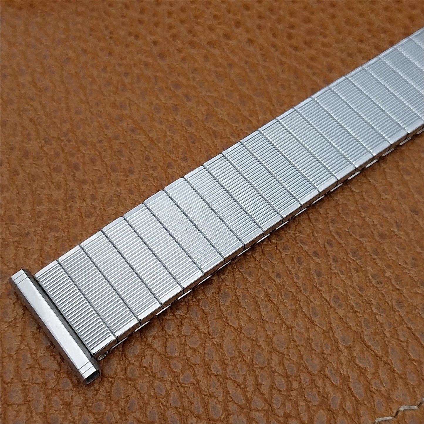 Vintage 19mm 18mm 17mm White Gold Filled Speidel Slalom Classic 1970s Watch Band