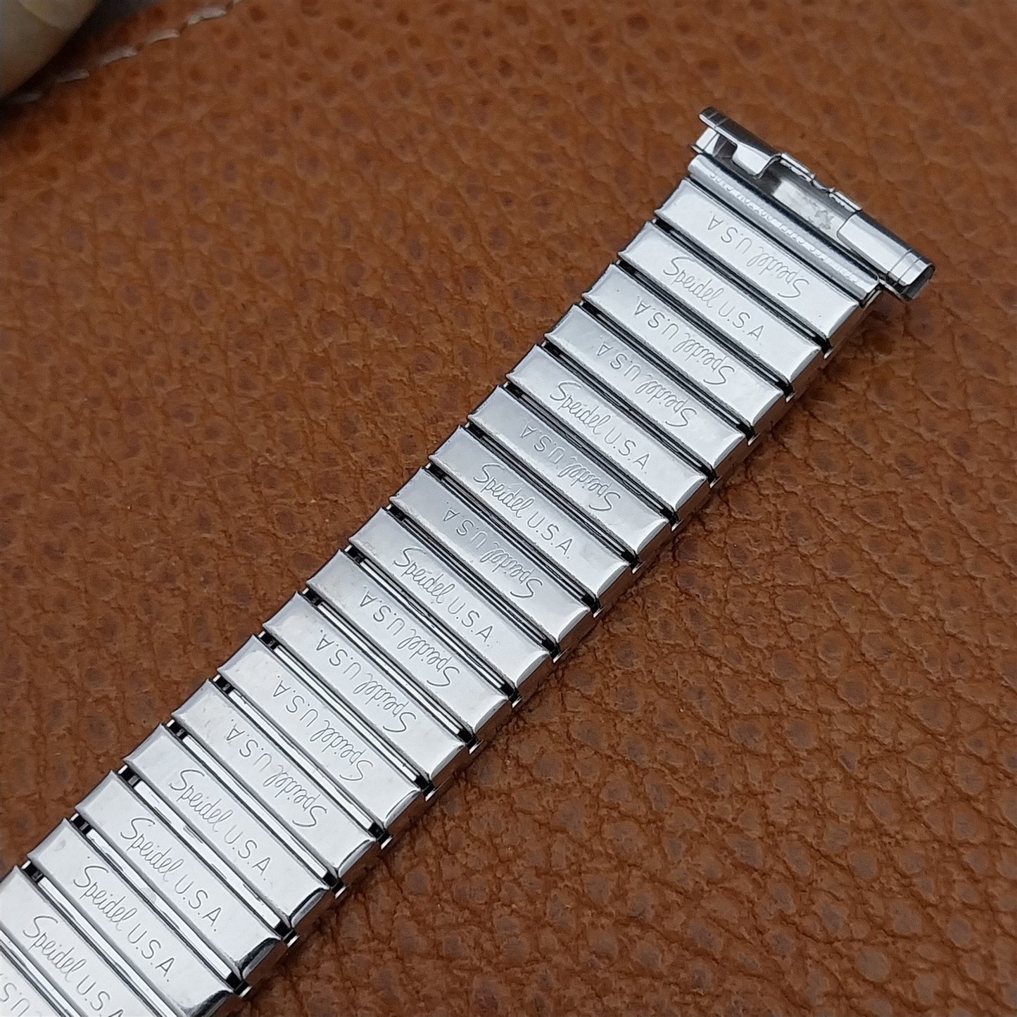 Vintage 19mm 18mm 17mm White Gold Filled Speidel Slalom Classic 1970s Watch Band