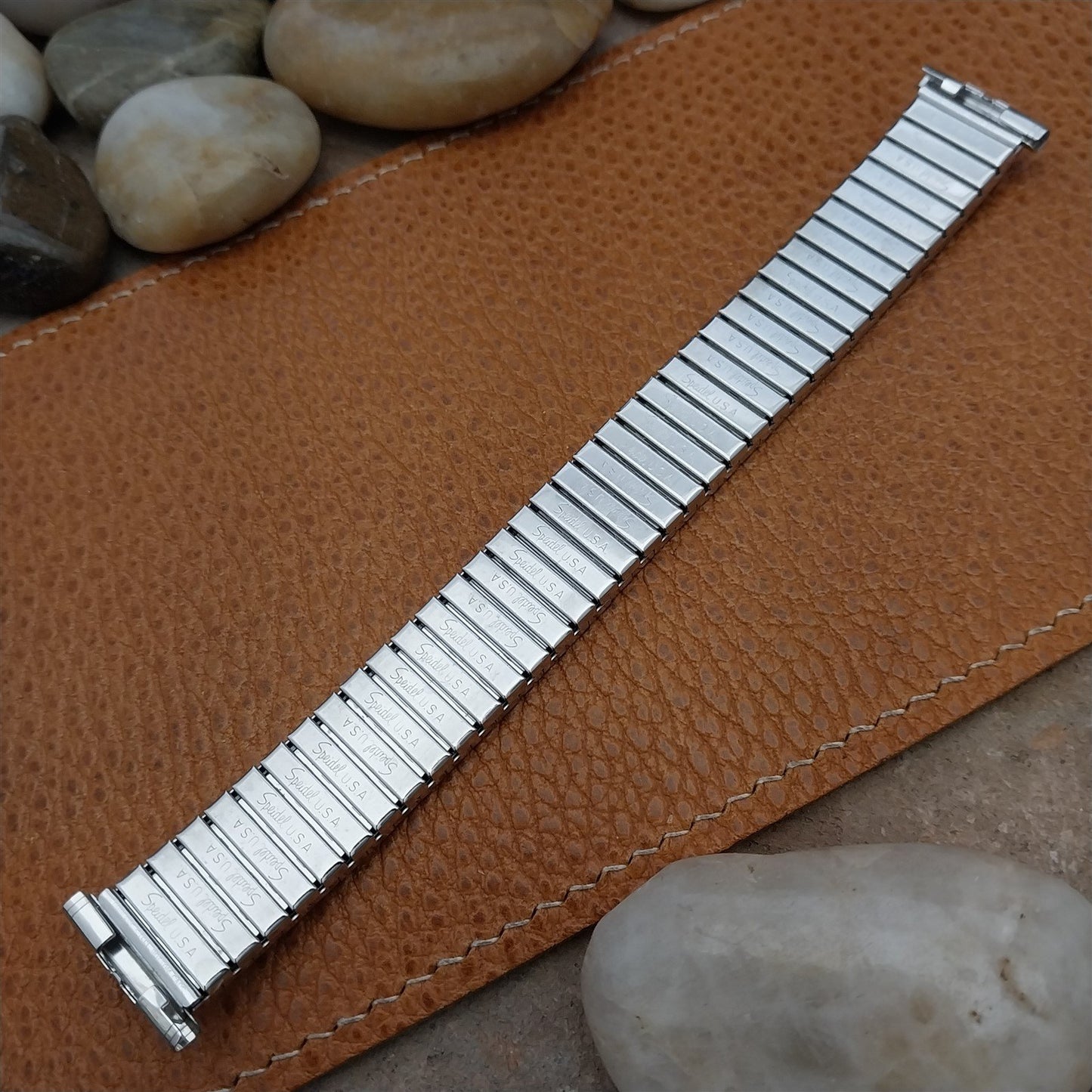 Vintage 19mm 18mm 17mm White Gold Filled Speidel Slalom Classic 1970s Watch Band