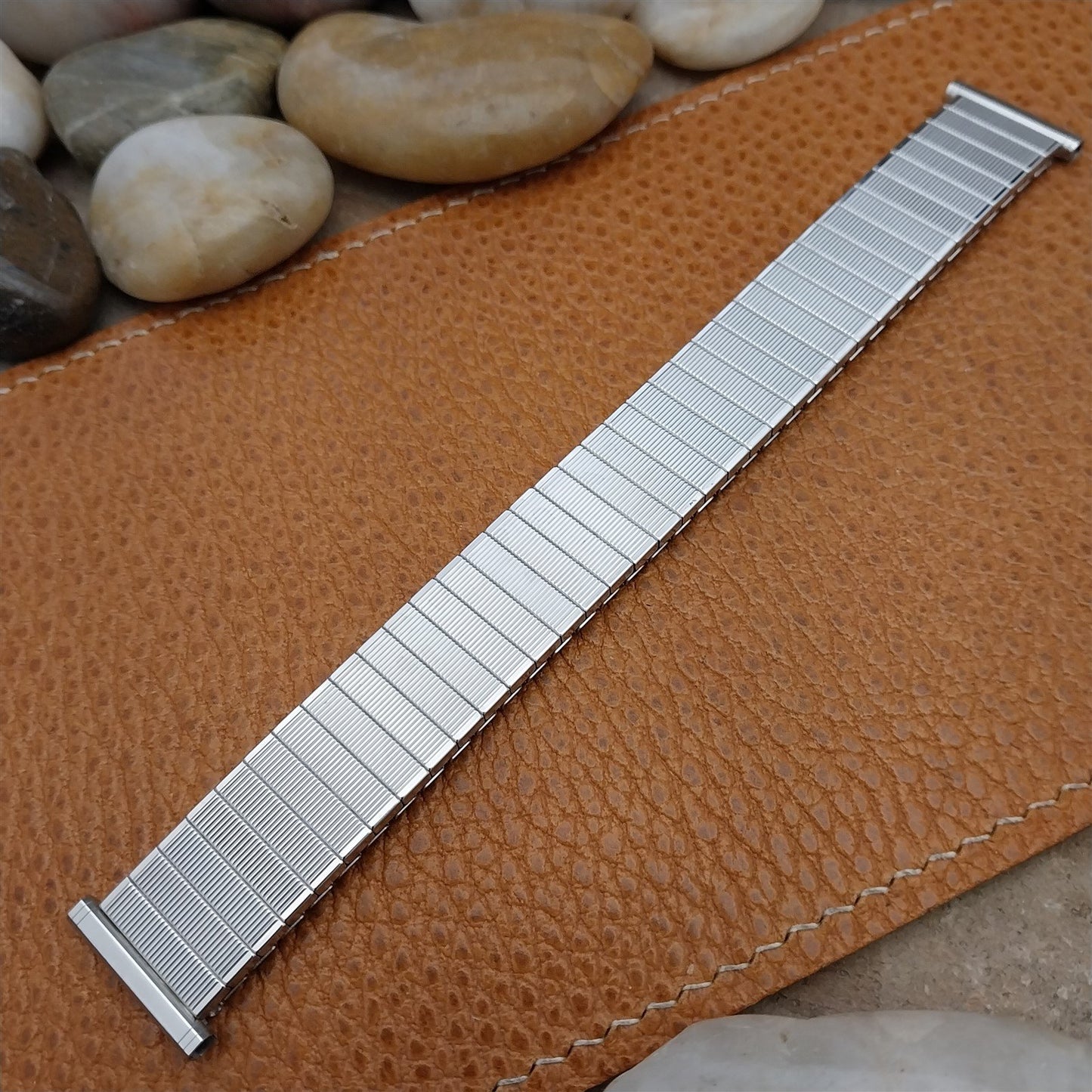 Vintage 19mm 18mm 17mm White Gold Filled Speidel Slalom Classic 1970s Watch Band