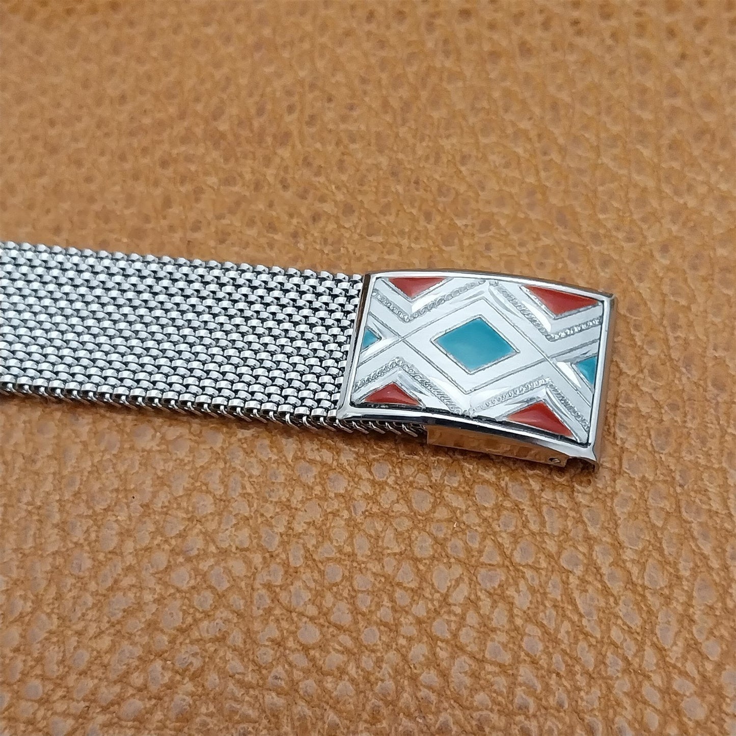 17.2mm Vintage Stainless Steel Evinger Southwestern Expansion Mesh Watch Band