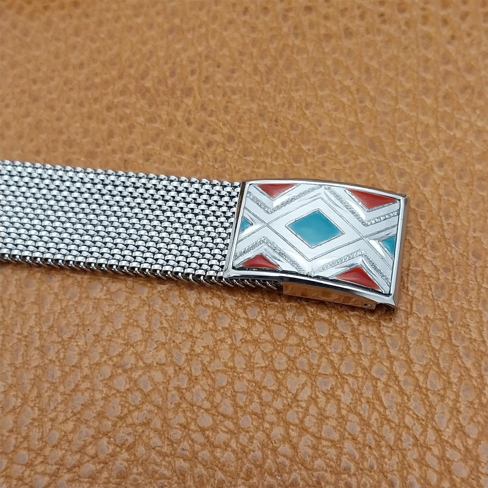 17.2mm Vintage Stainless Steel Evinger Southwestern Expansion Mesh Watch Band