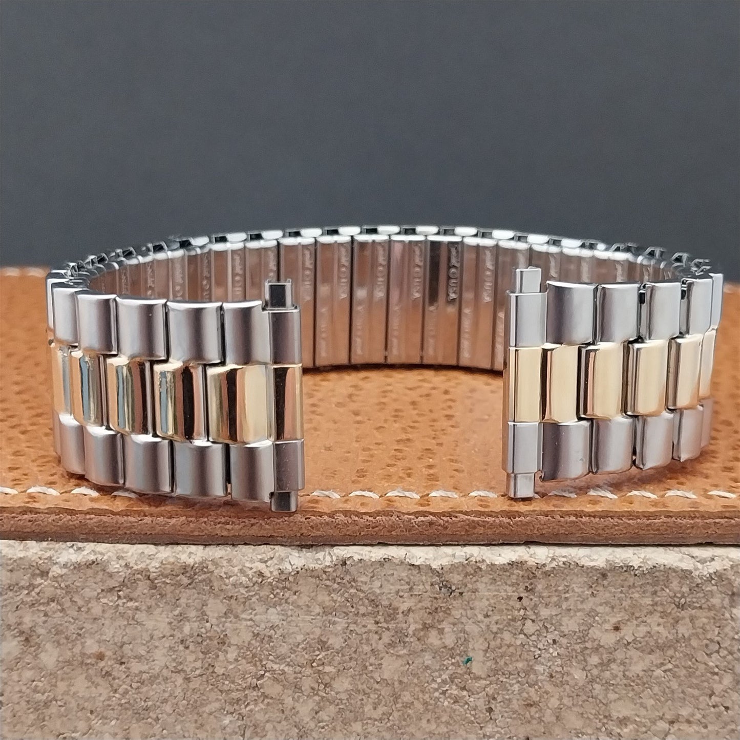 18mm 20mm 22mm Vintage Speidel Euroflex Gold & Stainless Steel Unused Watch Band