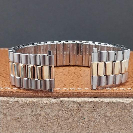 18mm 20mm 22mm Vintage Speidel Euroflex Gold & Stainless Steel Unused Watch Band