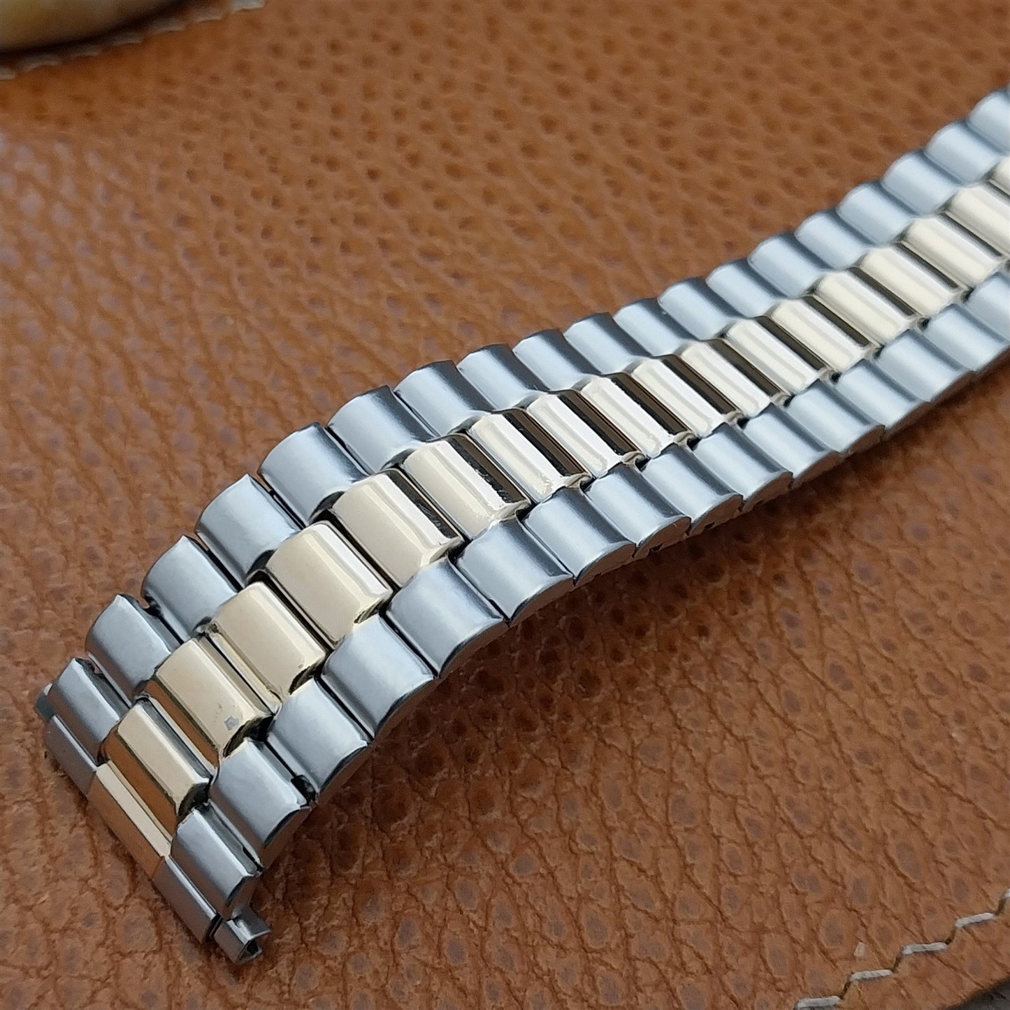 18mm 20mm 22mm Vintage Speidel Euroflex Gold & Stainless Steel Unused Watch Band