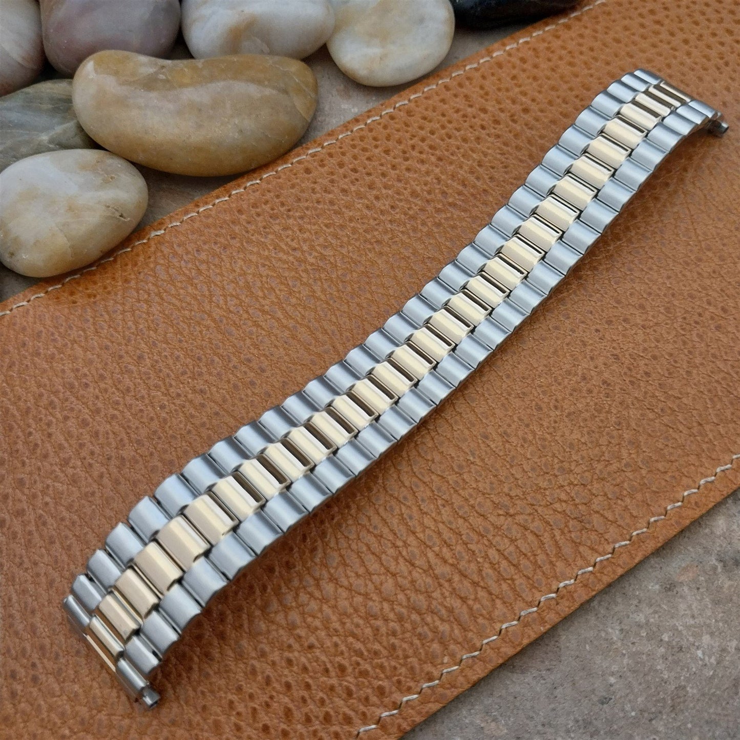 18mm 20mm 22mm Vintage Speidel Euroflex Gold & Stainless Steel Unused Watch Band