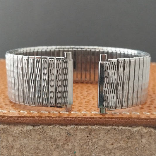 Vintage Speidel 20mm 19mm Wide Stainless Steel Classic Stretch Unused Watch Band