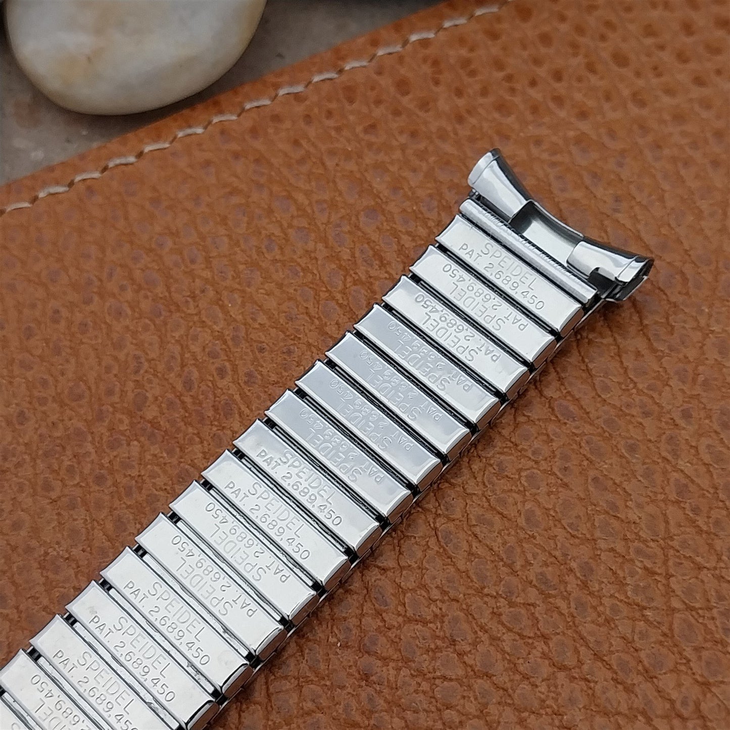 Long 1963 Stainless Steel Rice Beads Speidel Tempest Unused Vintage Watch Band