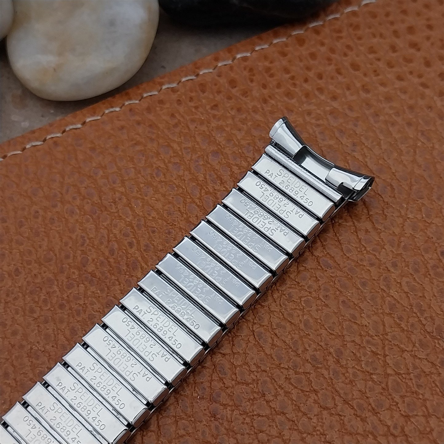 Long 1963 Stainless Steel Rice Beads Speidel Tempest Unused Vintage Watch Band