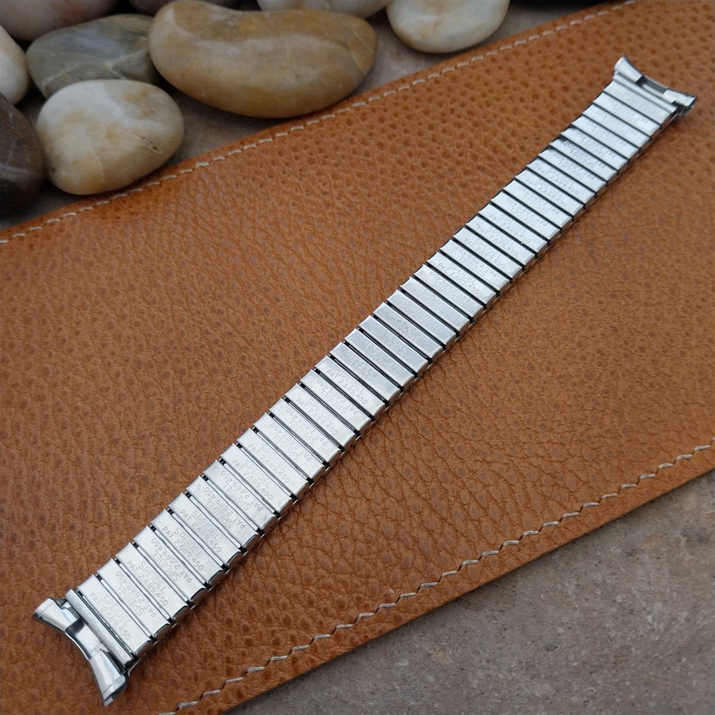 Long 1963 Stainless Steel Rice Beads Speidel Tempest Unused Vintage Watch Band
