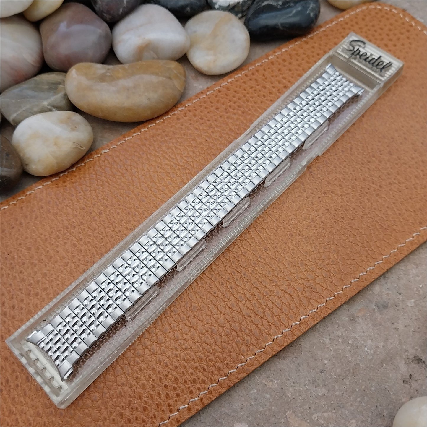 Long 1963 Stainless Steel Rice Beads Speidel Tempest Unused Vintage Watch Band