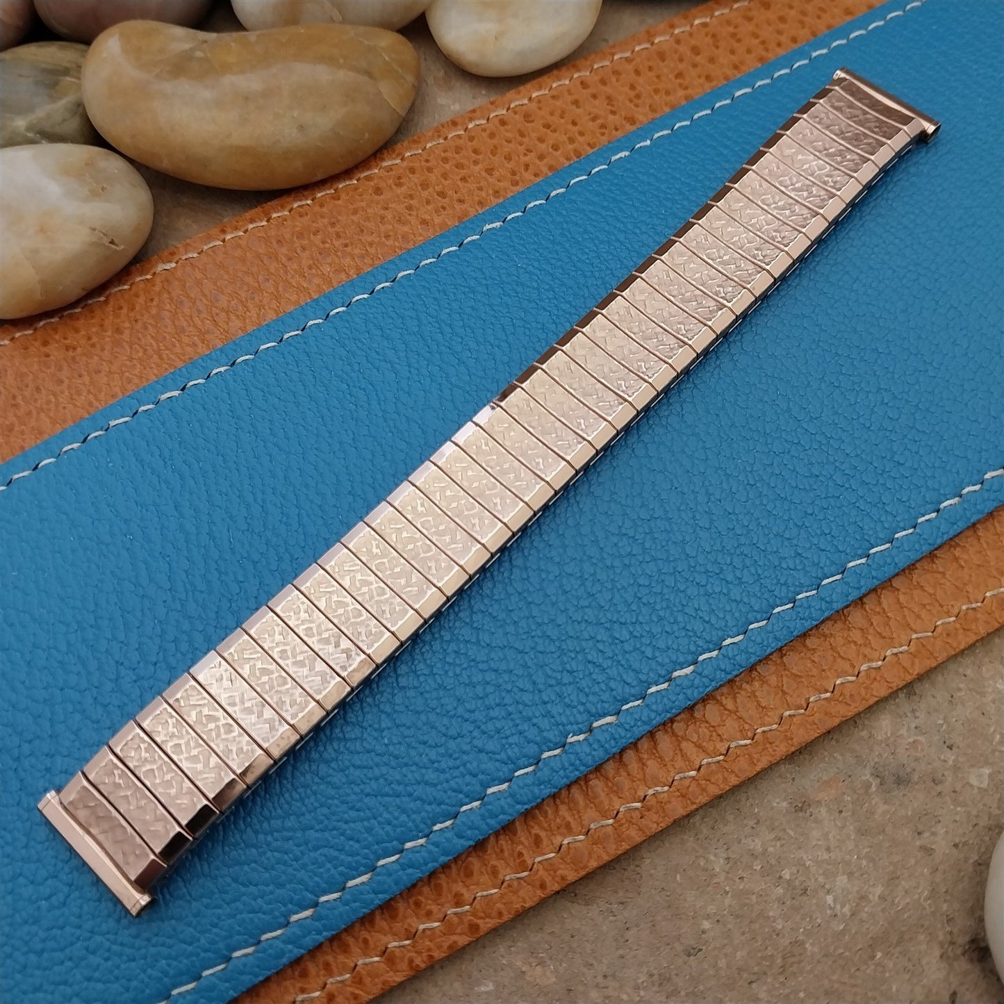 Vintage 1965 17.2mm Rose Gold-Filled Speidel Fairway Expansion Unused Watch Band
