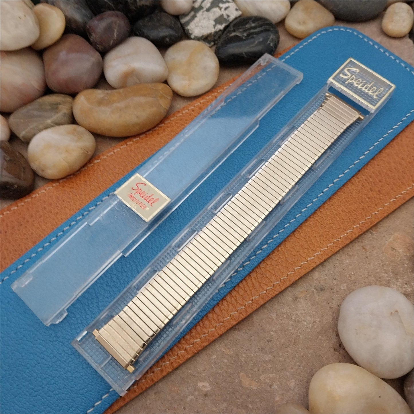 1970s Speidel Gold-Tone nos Flared Thinline Vintage Watch Band Speidel 18mm-22mm