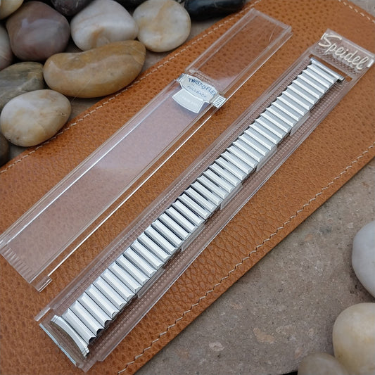 1960s Vintage Stainless Steel Speidel Fullback 19mm 18mm Expansion Watch Band