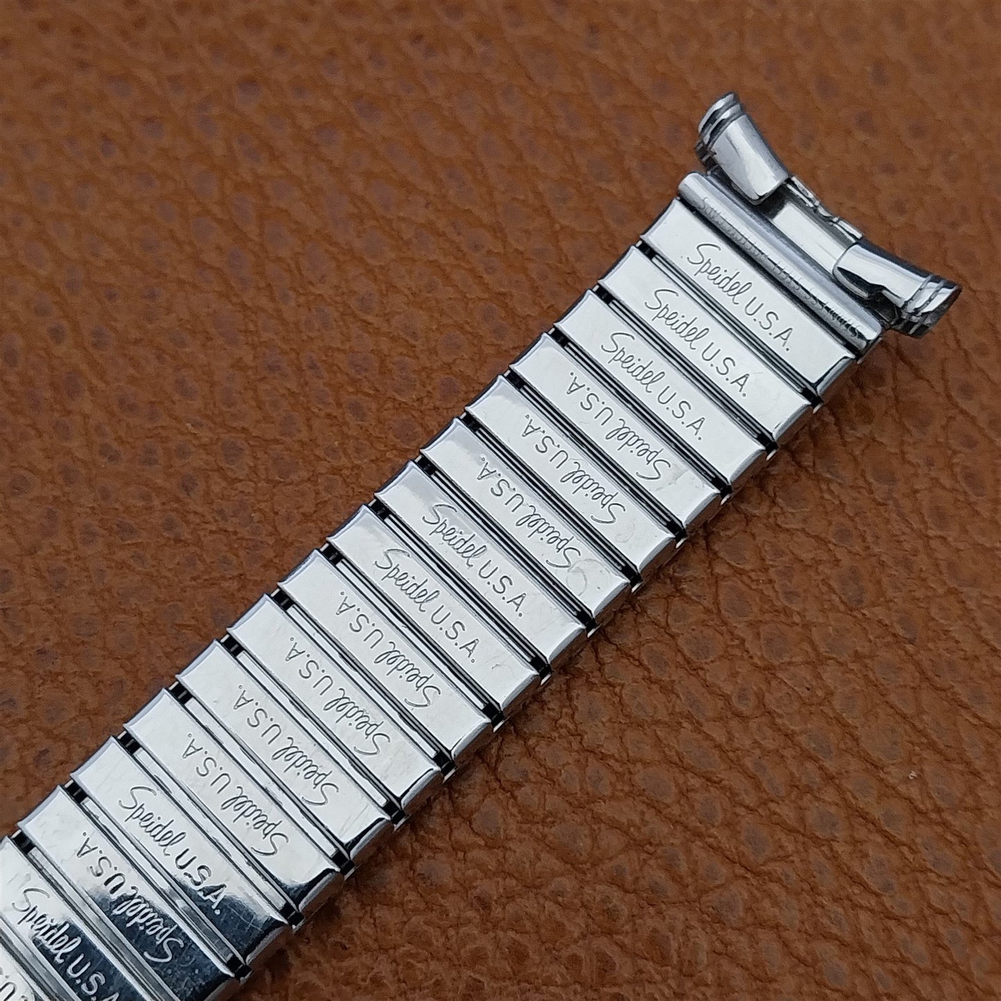 1960s Vintage Stainless Steel Speidel Fullback 19mm 18mm Expansion Watch Band