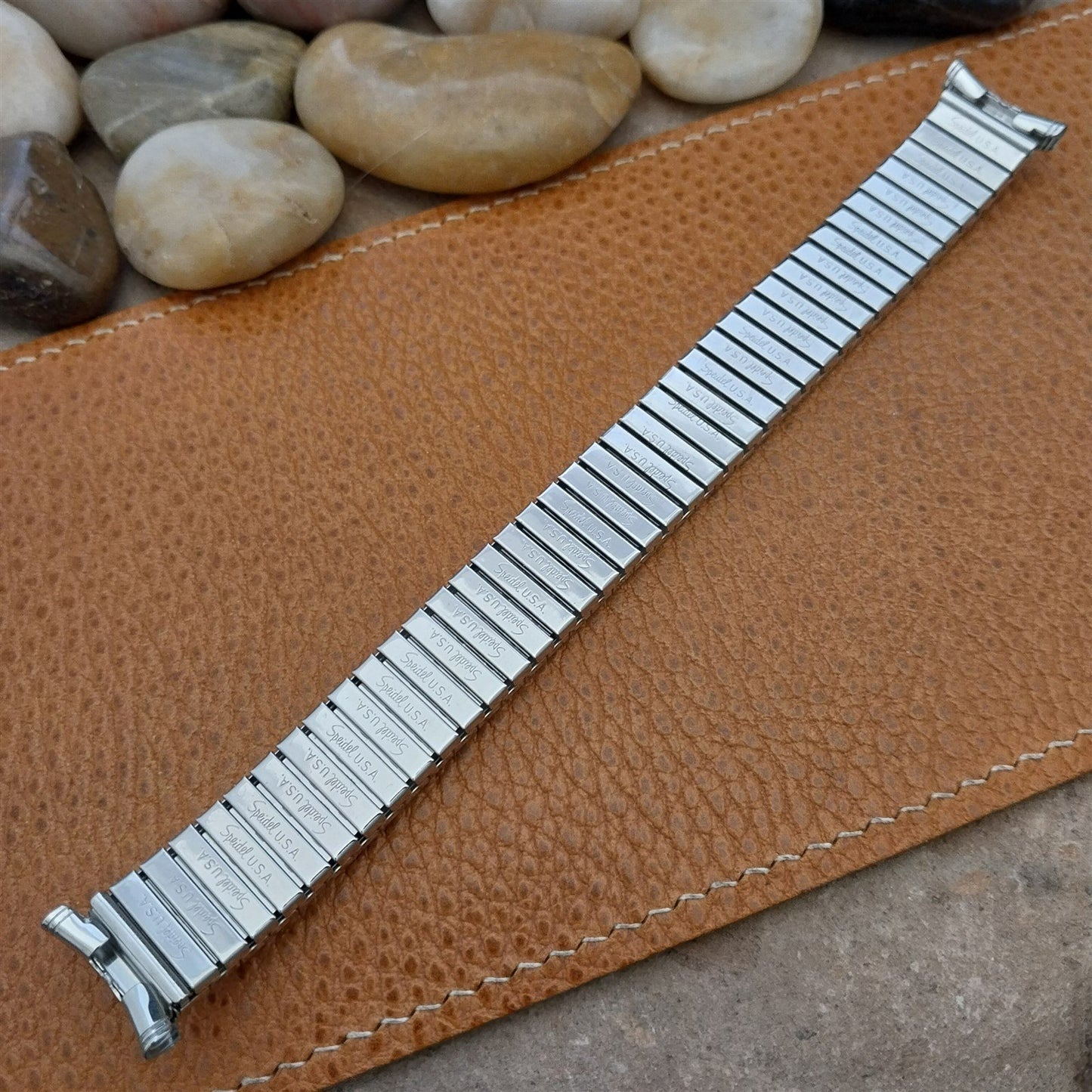 1960s Vintage Stainless Steel Speidel Fullback 19mm 18mm Expansion Watch Band