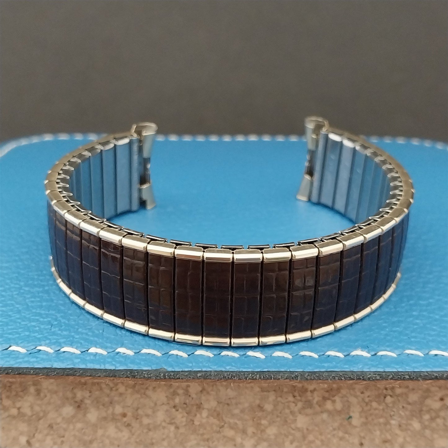 1960s Vintage Speidel Romunda Brown & Yellow Gold-Filled NOS Unused Watch Band