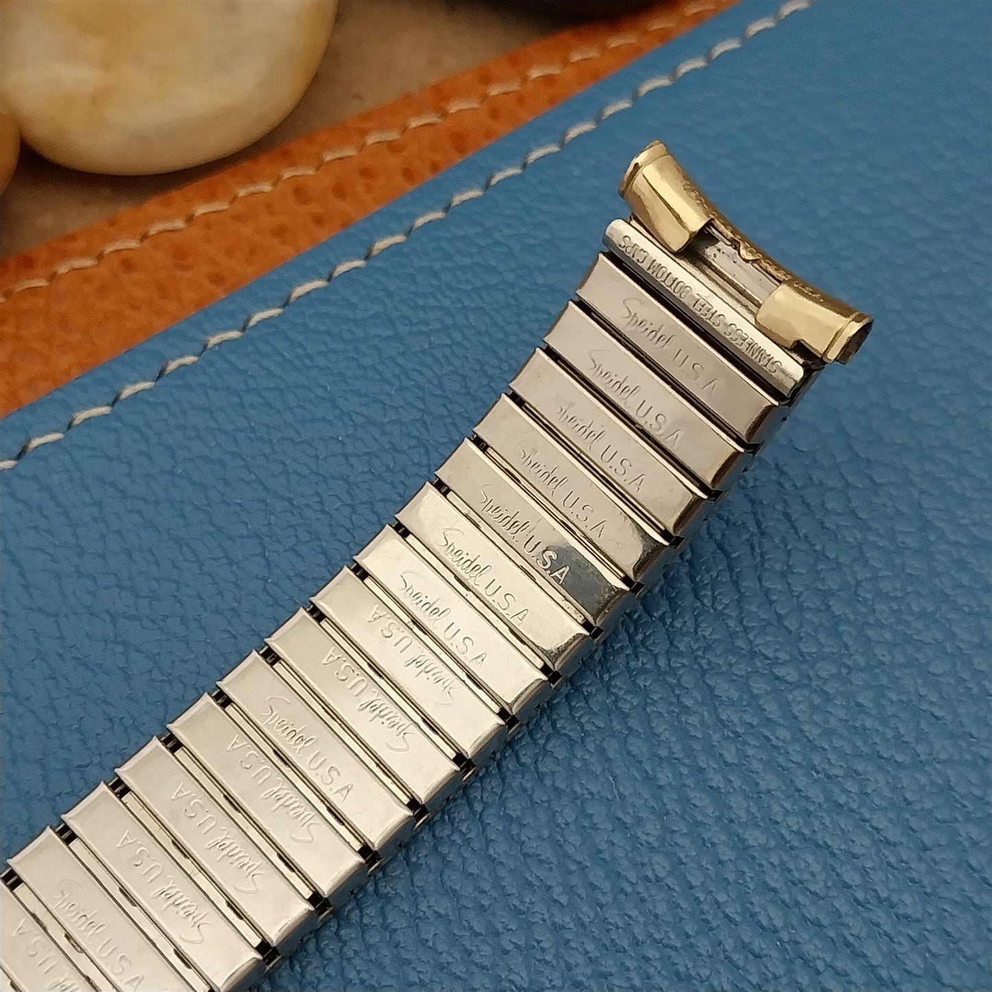 1960s Vintage Speidel Romunda Brown & Yellow Gold-Filled NOS Unused Watch Band