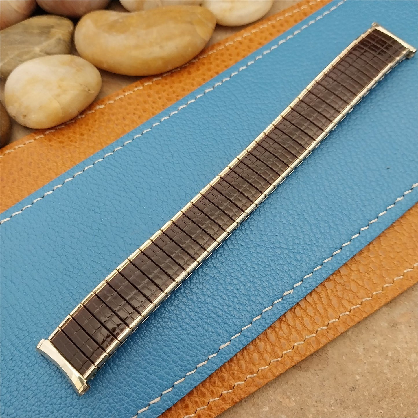 1960s Vintage Speidel Romunda Brown & Yellow Gold-Filled NOS Unused Watch Band