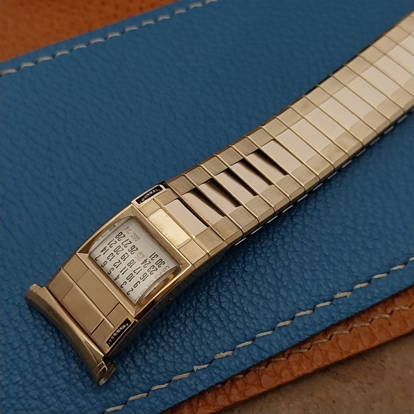 Vintage 19mm 16mm Gold-Fill Speidel Sun Valley 73/74 Calendar Unused Watch Band