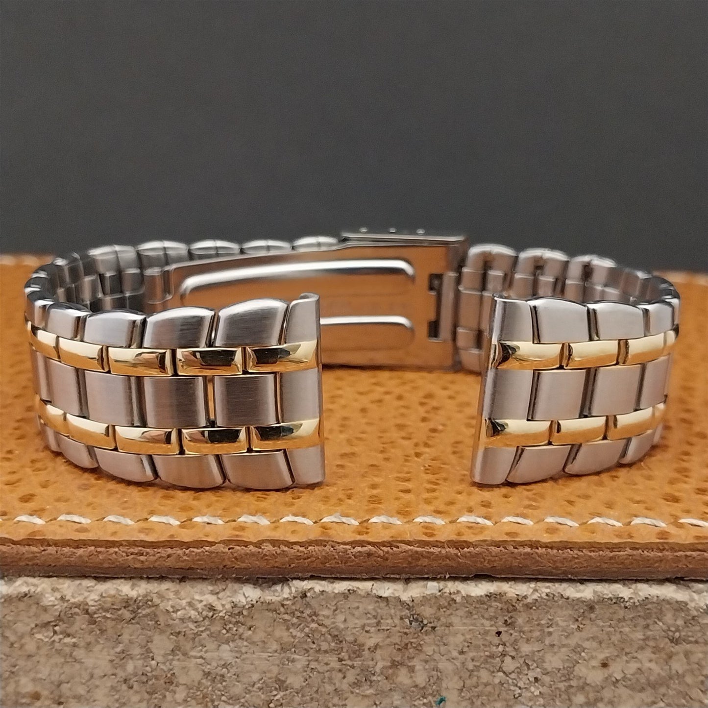 Vintage 18mm Speidel Classic Gold-Tone & Stainless Steel Unused Watch Band