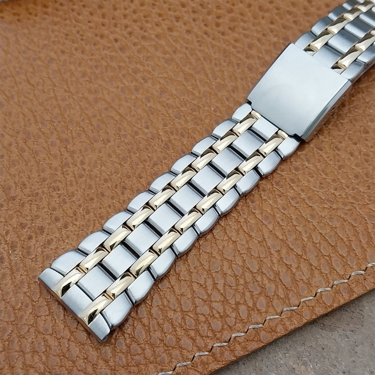 Vintage 18mm Speidel Classic Gold-Tone & Stainless Steel Unused Watch Band