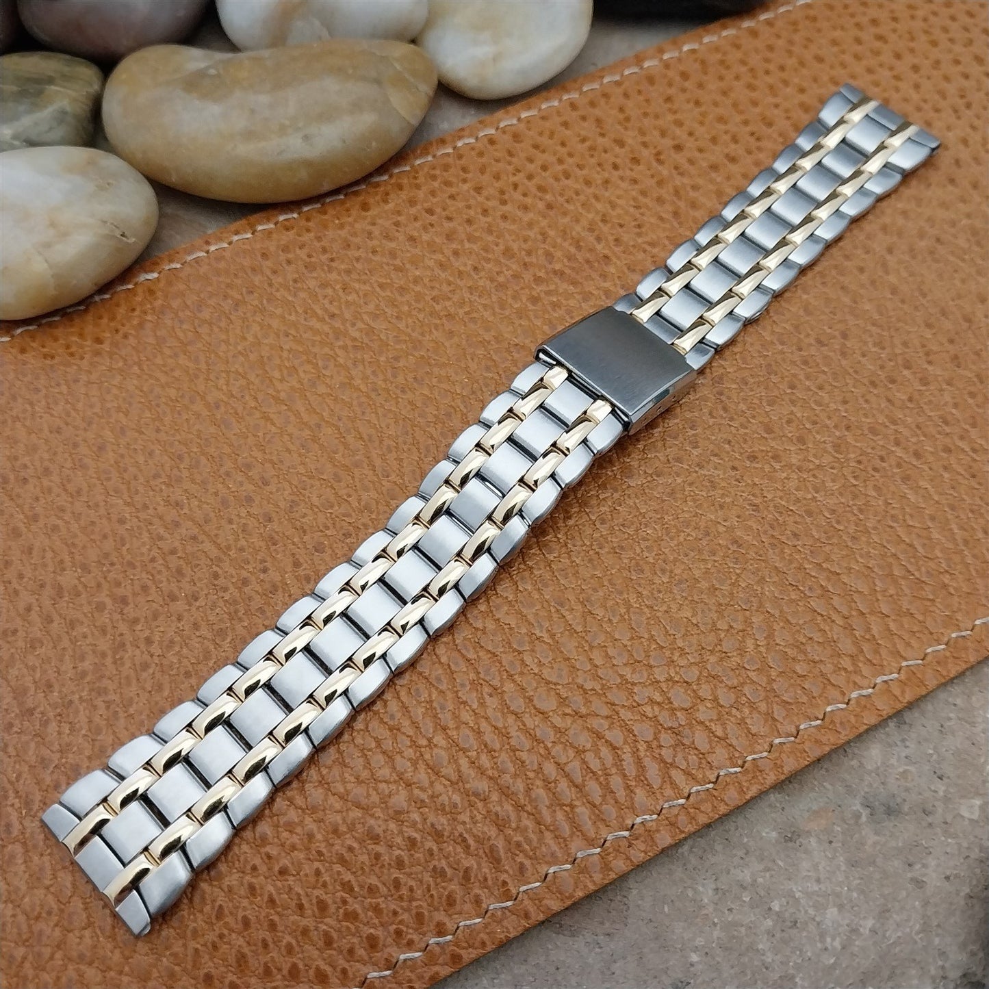 Vintage 18mm Speidel Classic Gold-Tone & Stainless Steel Unused Watch Band