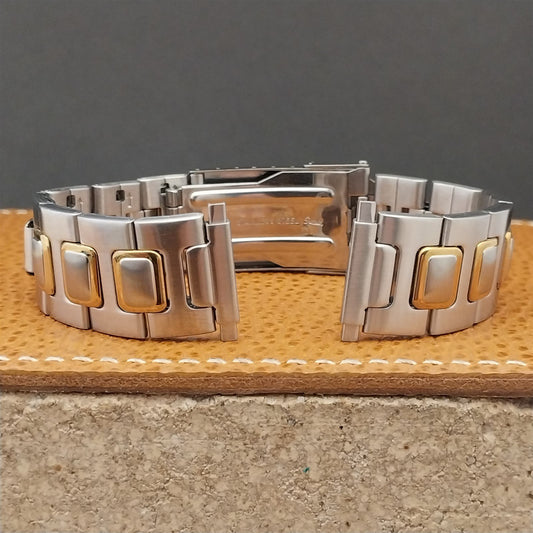 22mm 20mm 18mm Speidel Gold & Stainless Steel Deployment Watch Band