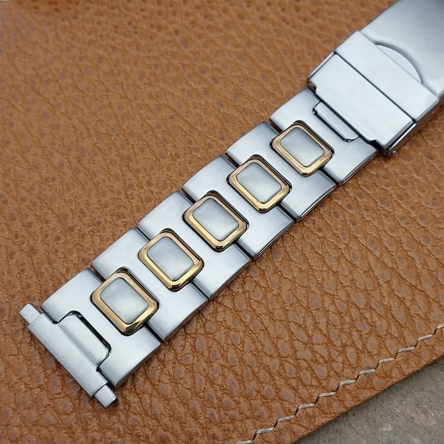 22mm 20mm 18mm Speidel Gold & Stainless Steel Deployment Watch Band