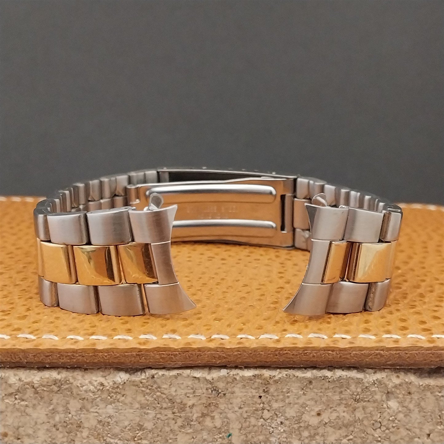 18mm Gold-Tone & Stainless Steel Deployment Vintage Watch Band