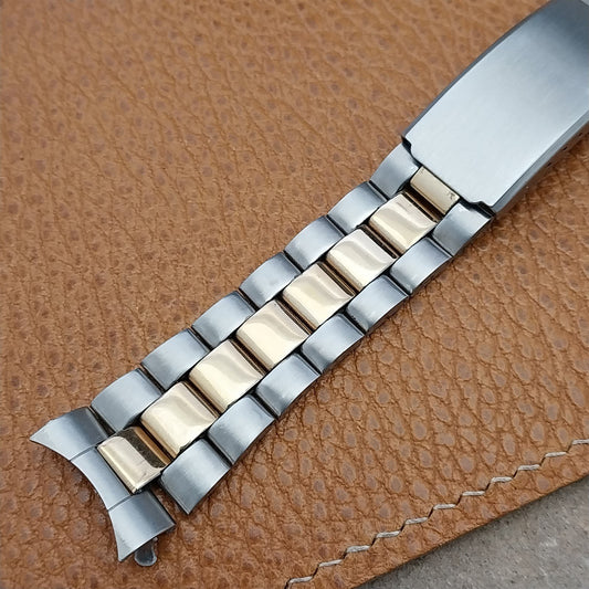 18mm Gold-Tone & Stainless Steel Deployment Vintage Watch Band