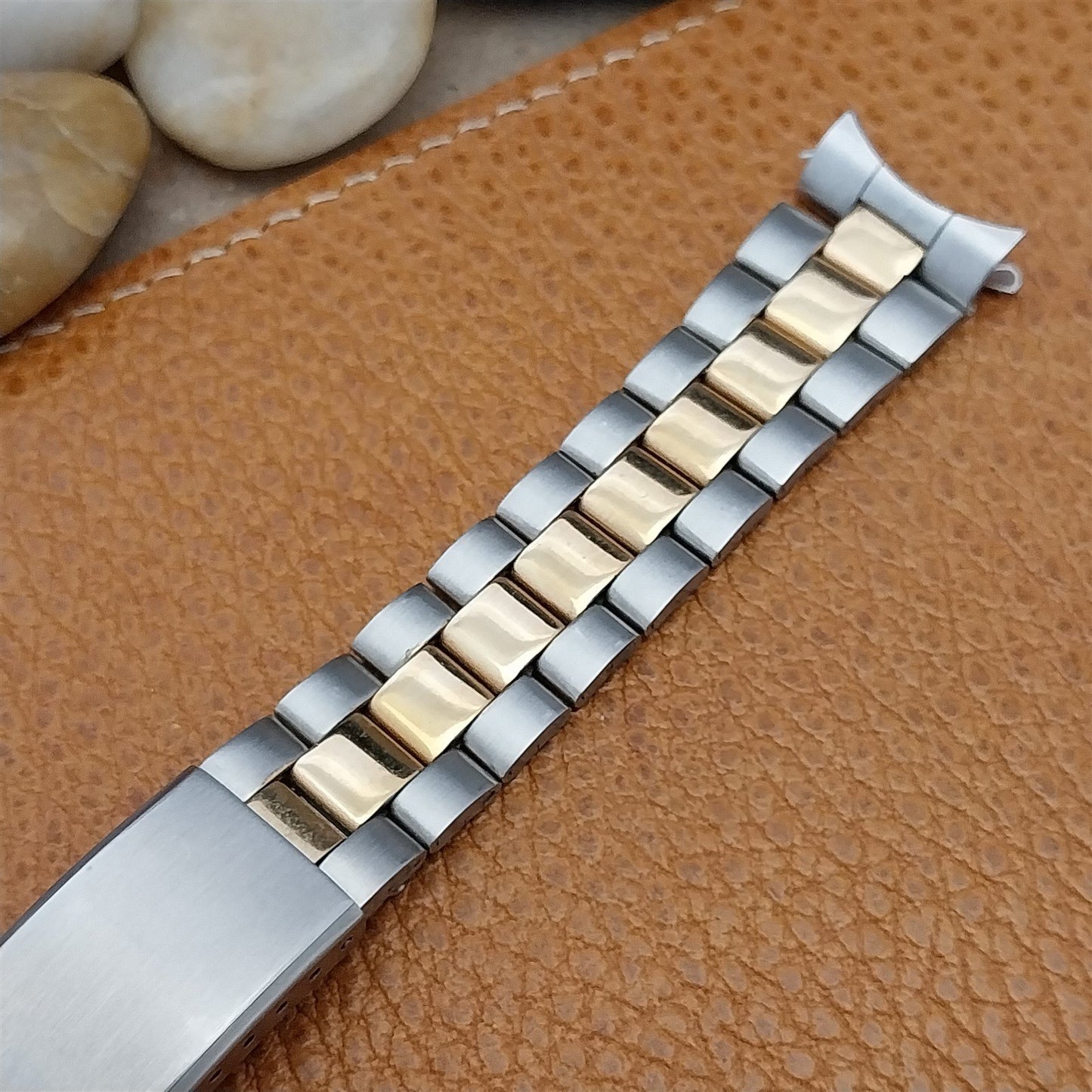 18mm Gold-Tone & Stainless Steel Deployment Vintage Watch Band