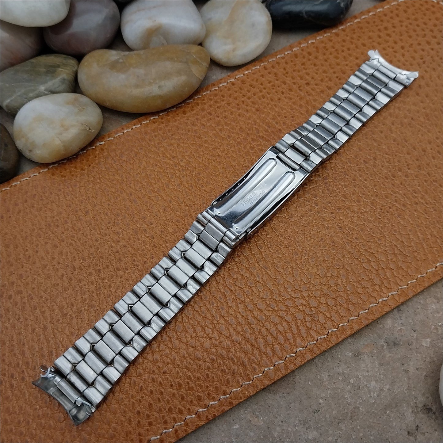 18mm Gold-Tone & Stainless Steel Deployment Vintage Watch Band