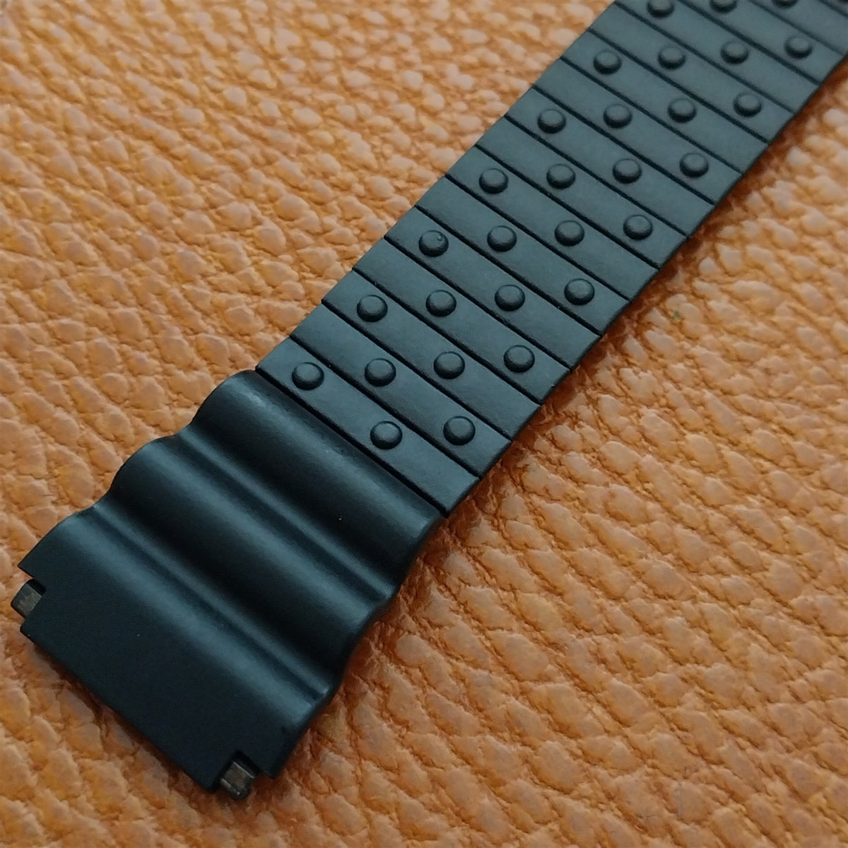 Vintage Speidel Black Sport Metal Expansion NOS Unused Watch Band